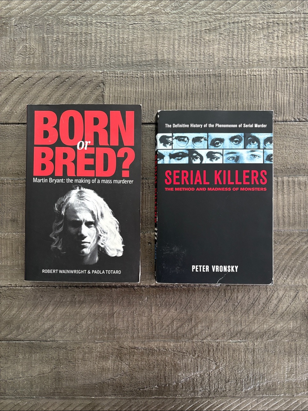 True Crime Book Bundle: Born or Bred & Serial Killers Paperback Books